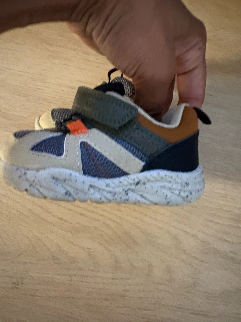 Carter's Navy Blue Gray and Orange Toddler Sneakers